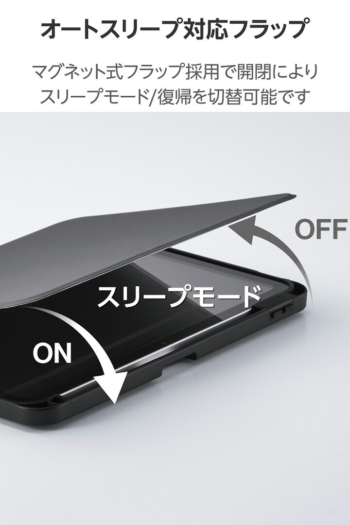 iPad(A16) フラップケース 360度回転 背面クリア 2アングル スリープ