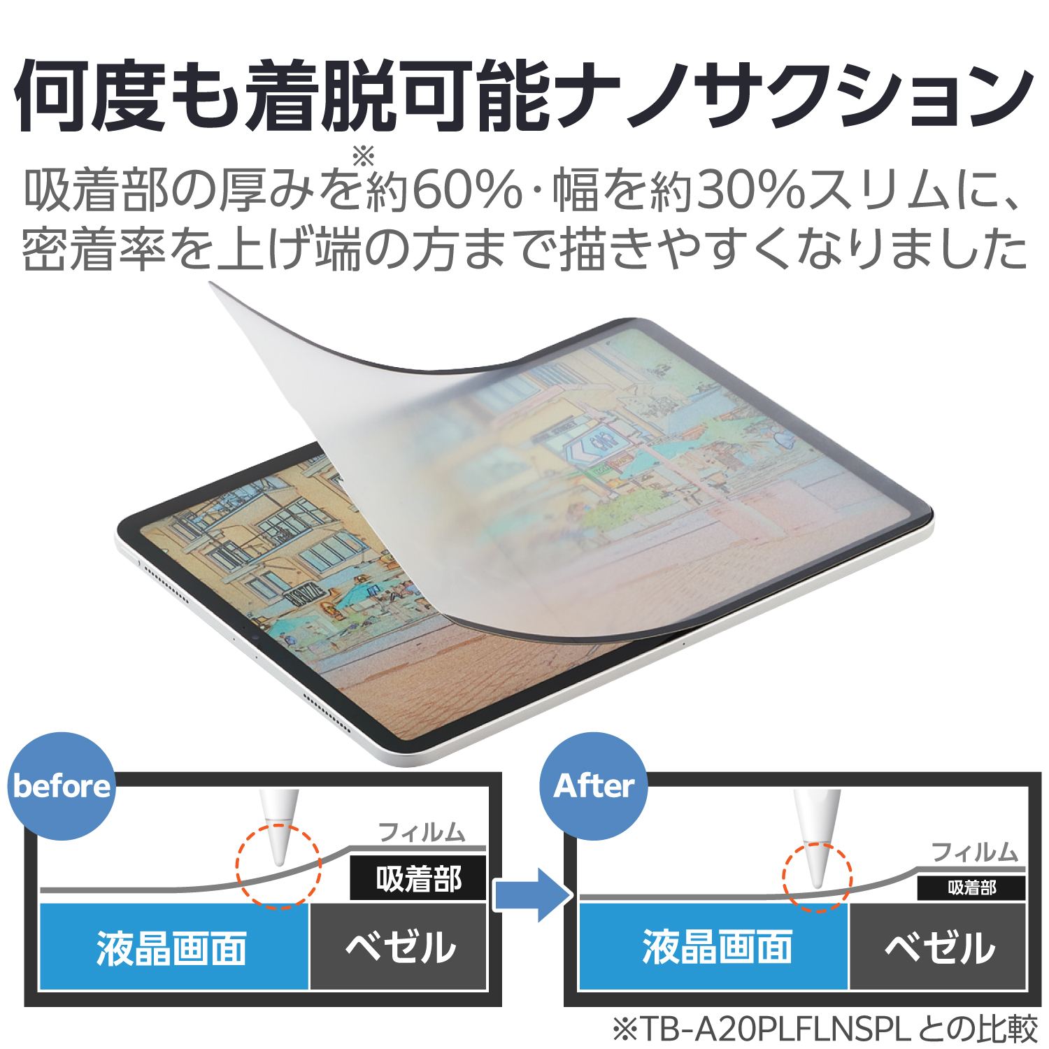 13インチiPad Air(M4/M3/M2) フィルム 紙心地 着脱 反射防止 ケント紙