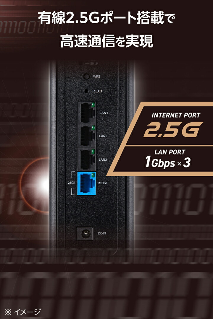 Wi-Fi 7 5764+688Mbps セキュリティ搭載2.5Gルーター | エレコム