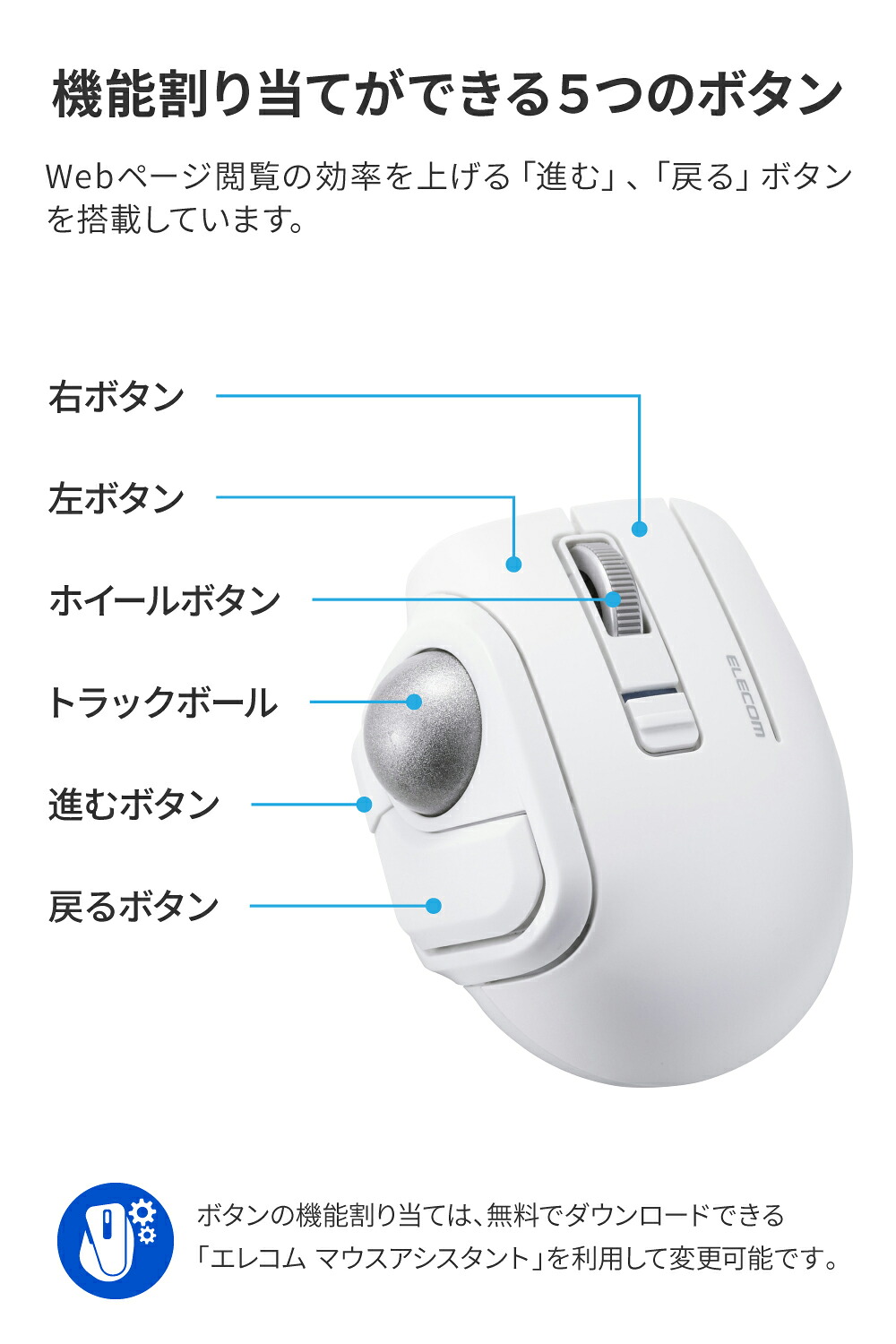 エレコム トラックボールマウス bitra マルチ接続 ホワイト 親指タイプ Amazon.co.jp: エレコム トラックボールマウス bitra 静音 親指操作