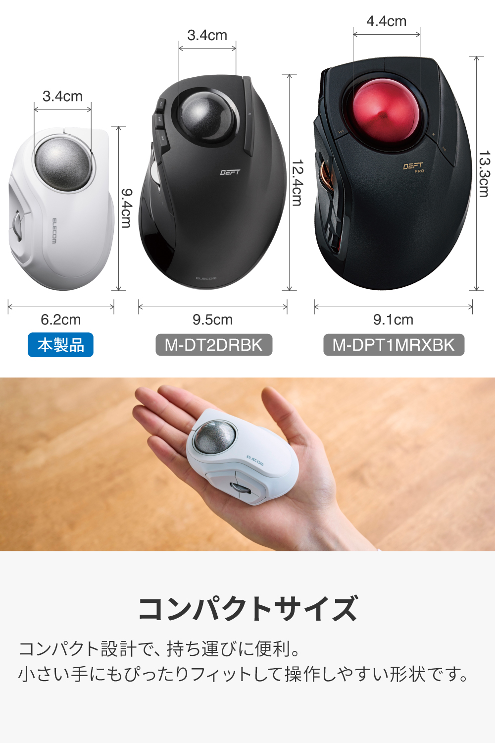 bitra USB無線/Bluetoothトラックボール [5ボタン/人差し指操作