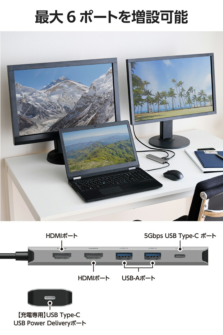 pcドッキングモニター USB Type-C(TM)6in1ドッキングステーション | エレコムダイレクト