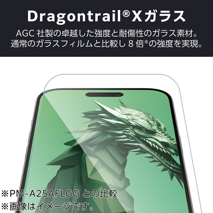 ドラゴンタッチ　ガラスフィルム、ケース付き 欠けにくい6倍の強度！ドラゴントレイル採用のiPhone13画面ガラス