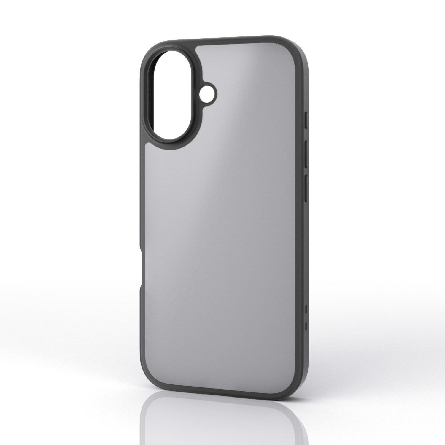 iPhone 17 ハイブリッドケース マットブラック(ラバーコート) メタル