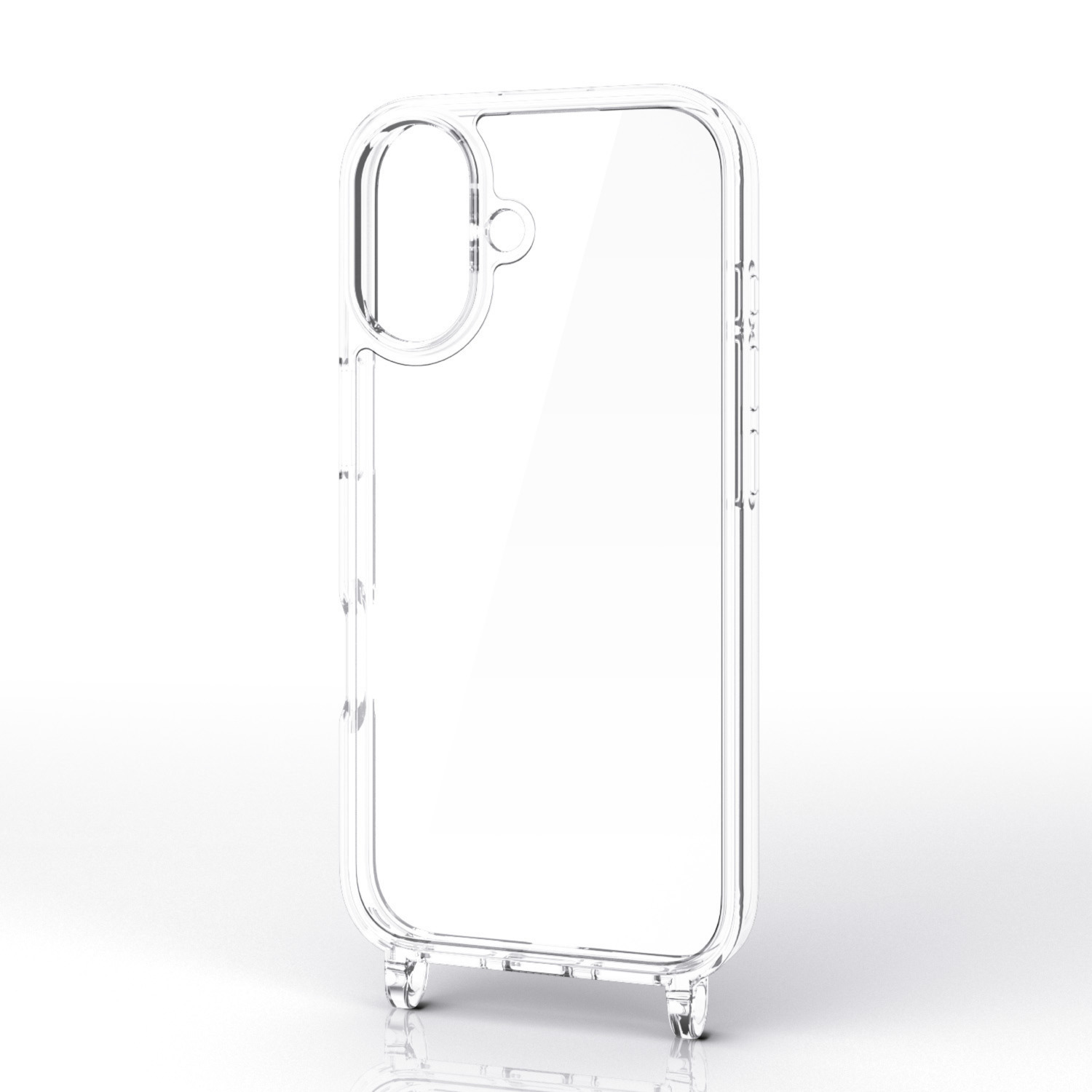 iPhone 17 ハイブリッドケース ストラップホール付き メタルステッカー