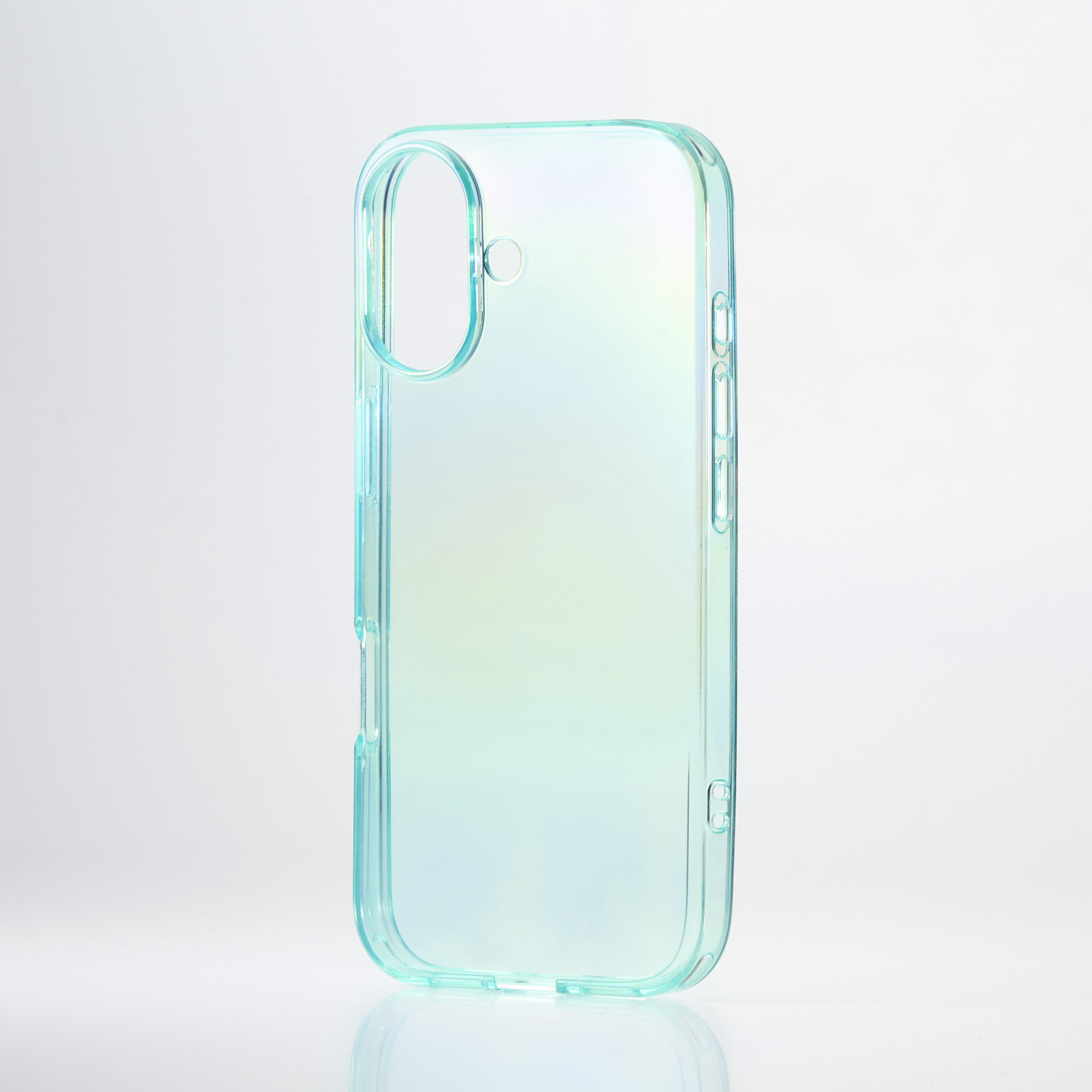 iPhone 17 ソフトケース クリアオーロラ メタルステッカー付