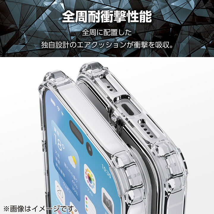 iPhone 17 ZEROSHOCK インビジブルケース メタルステッカー付