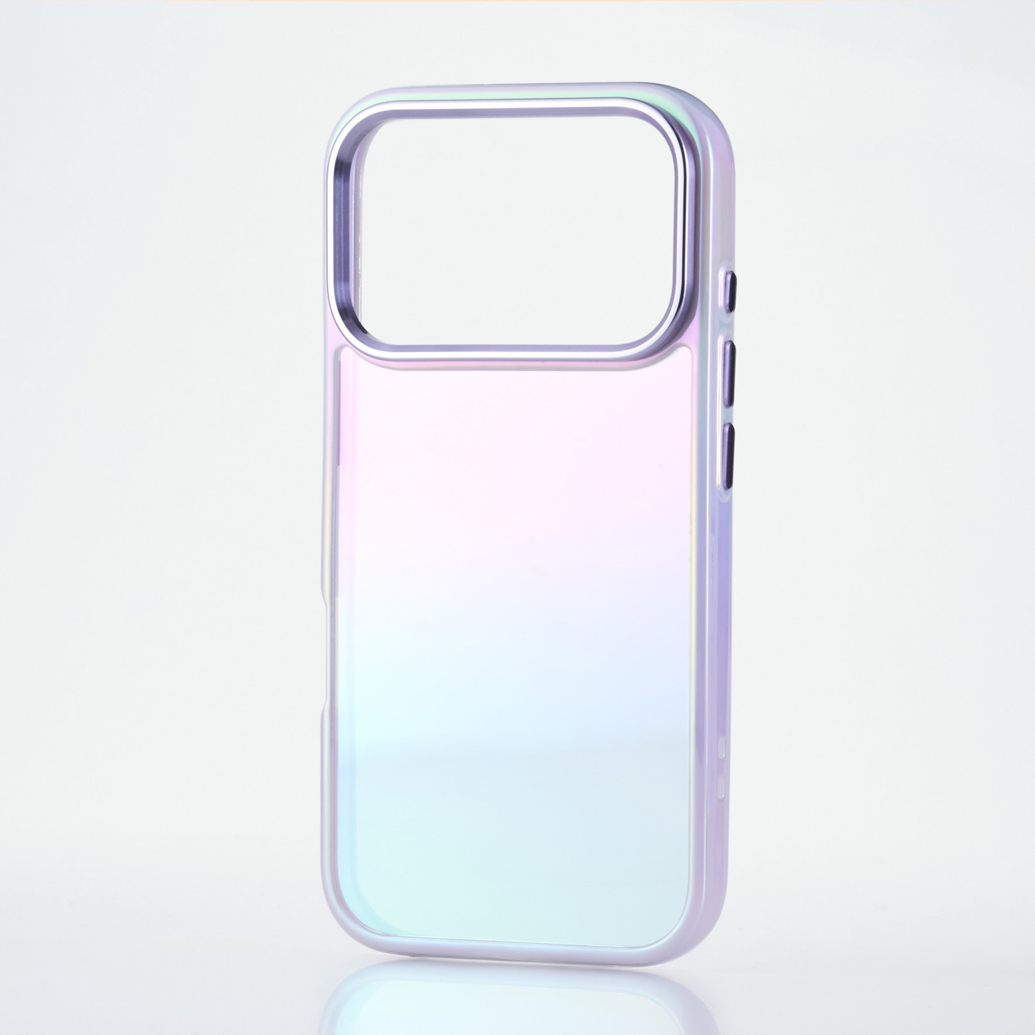 iPhone 17 Pro ハイブリッドケース オーロラカラー メタルステッカー付