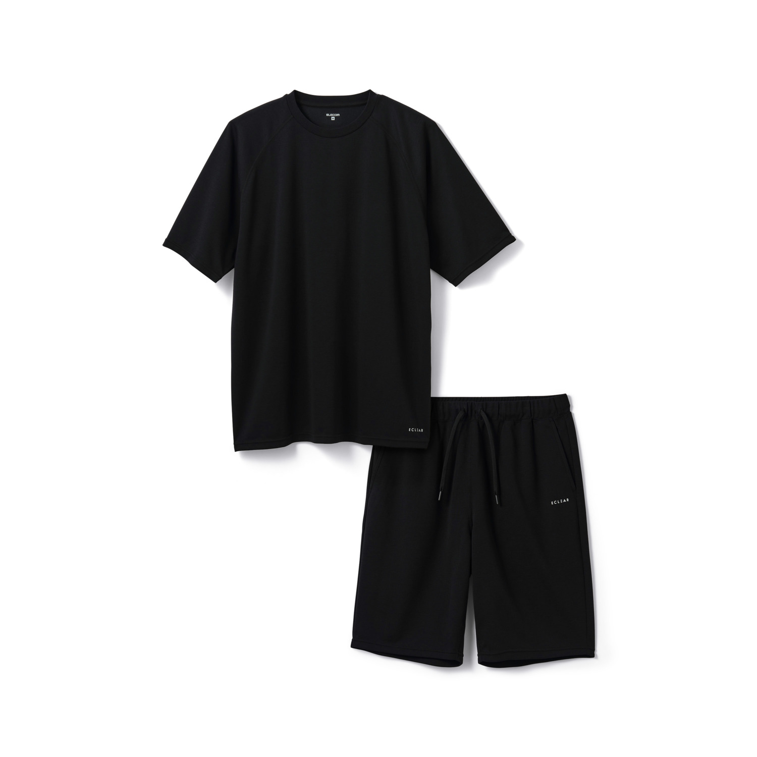 ECLEAR リカバリーウェア 半袖ハーフパンツ セット ブラック M