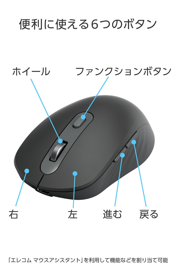 OSMOD Six USB無線/Bluetooth 充電静音マウス [6ボタン/Mサイズ