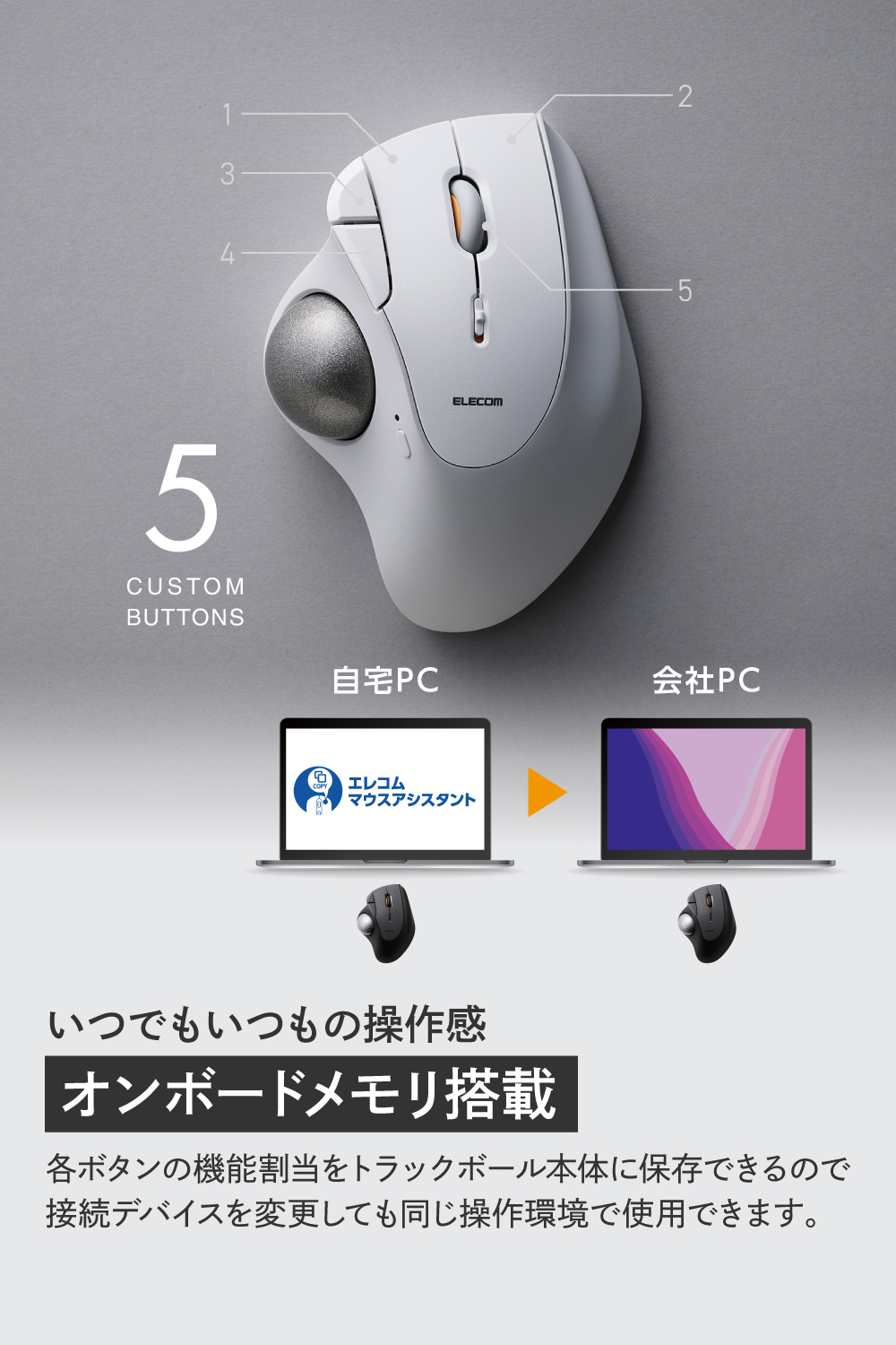 トラックボール“IST PLUS”(親指操作タイプ)ボールローラー | エレコム