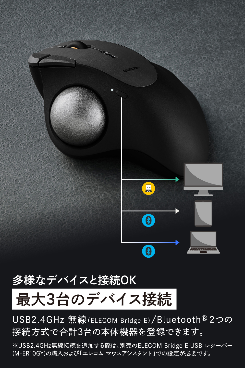 トラックボール“IST PLUS”(親指操作タイプ)ボールローラー | エレコム