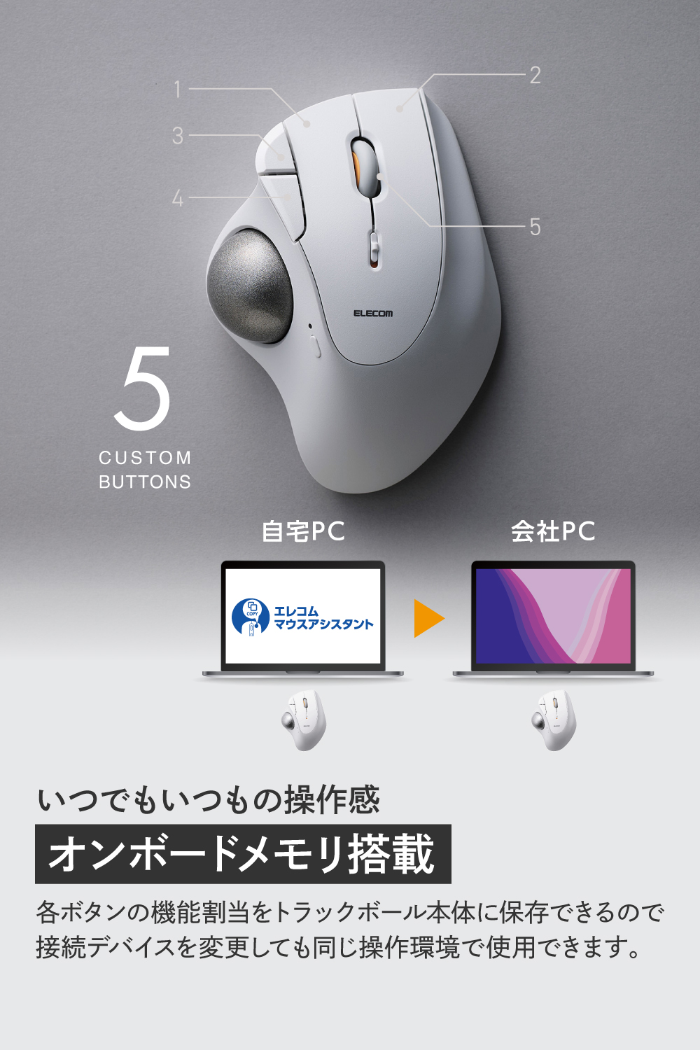 トラックボール“IST PLUS”(親指操作タイプ)ベアリング | エレコム