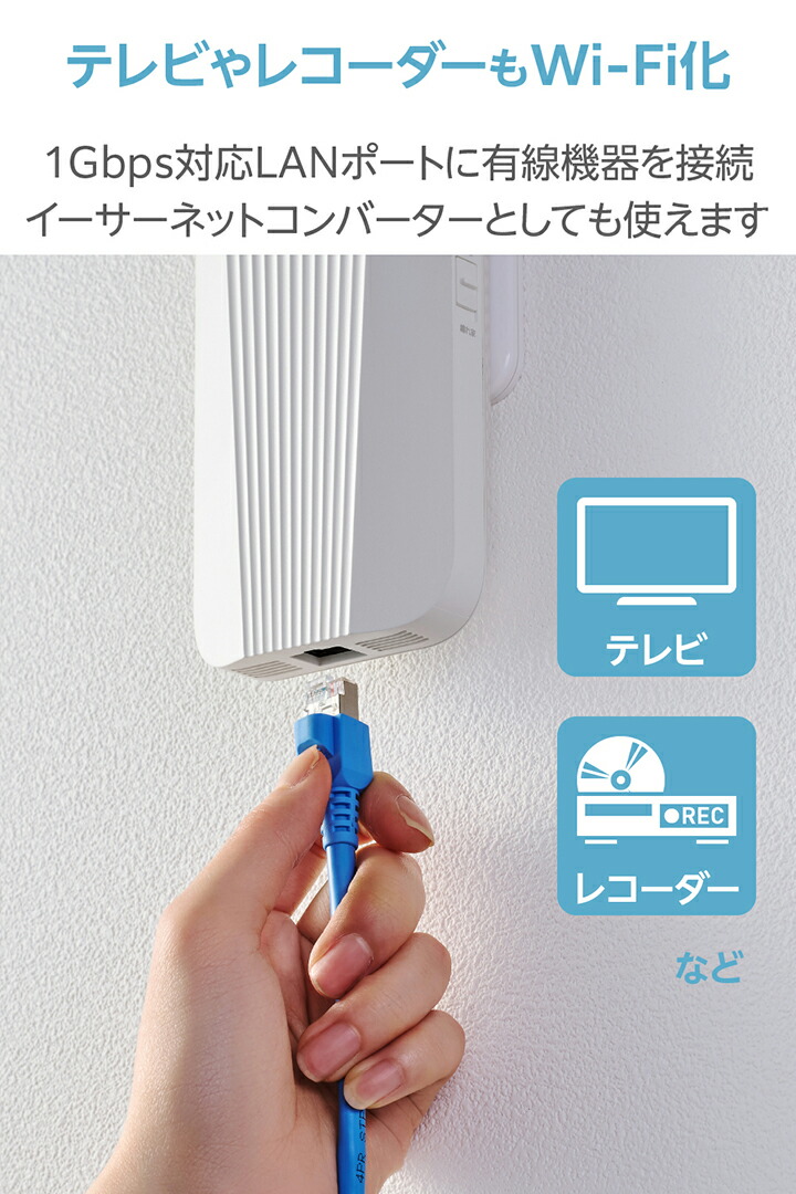Wi-Fi 6 2402+574Mbps 無線LAN中継器 | エレコムダイレクトショップ