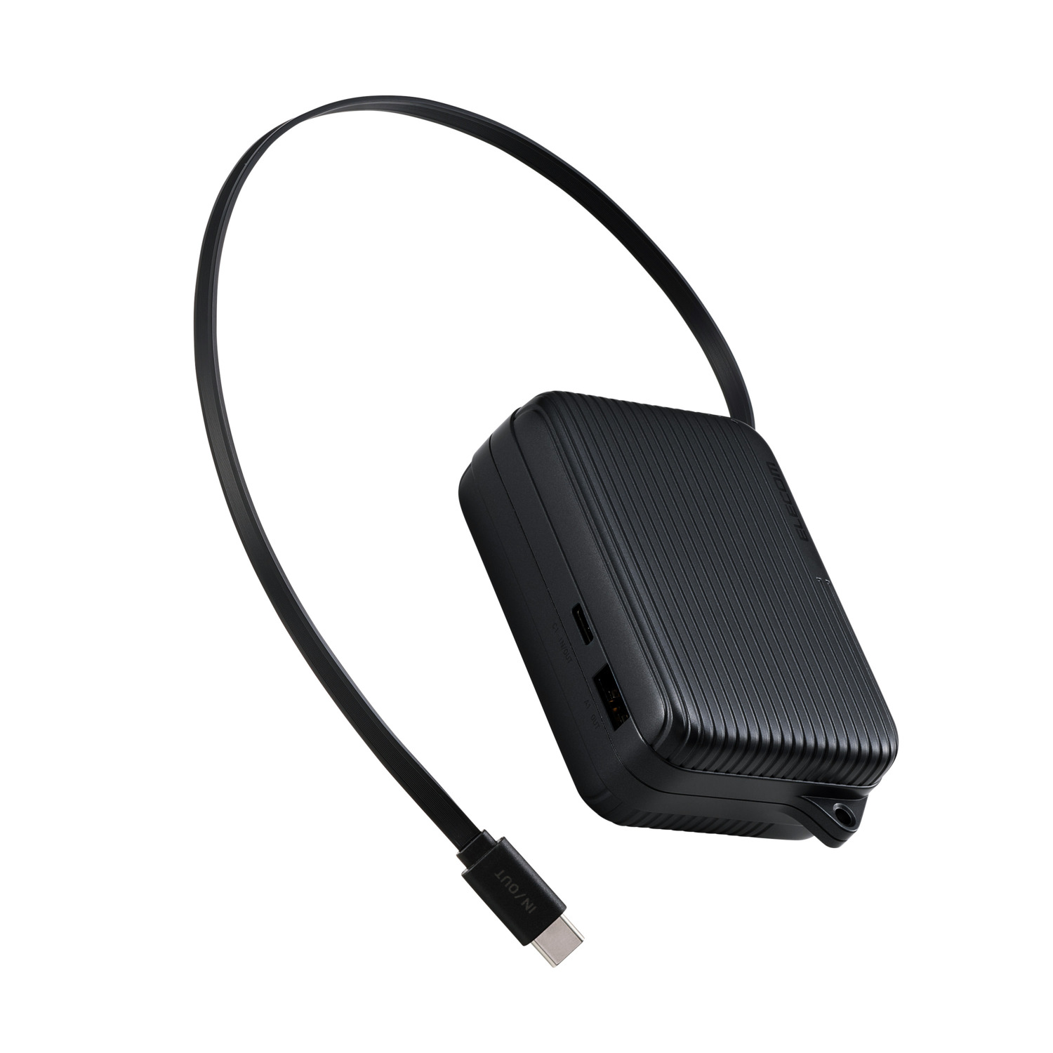 巻き取り式ケーブル一体型モバイルバッテリー(10000mAh/30W
