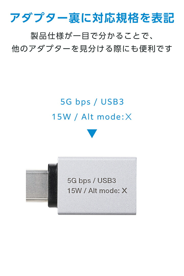 USB-Aポート - USB Type-C(TM)変換アダプター(USB 5Gbps/2個入