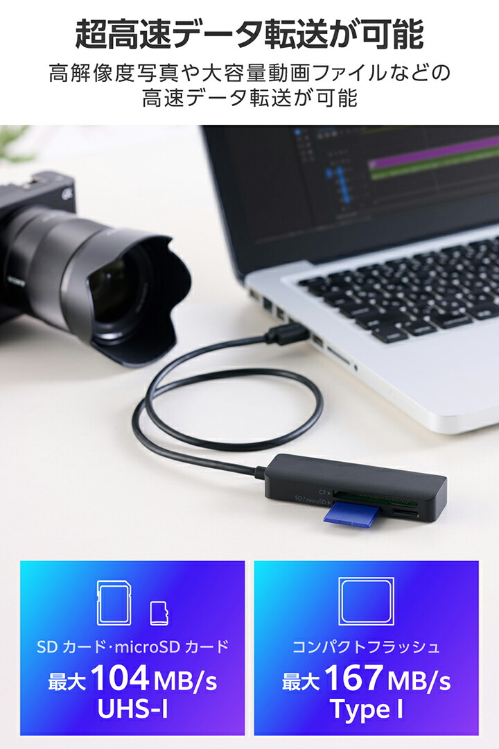 USB-Aケーブル付き メモリーカードリーダー | エレコムダイレクト