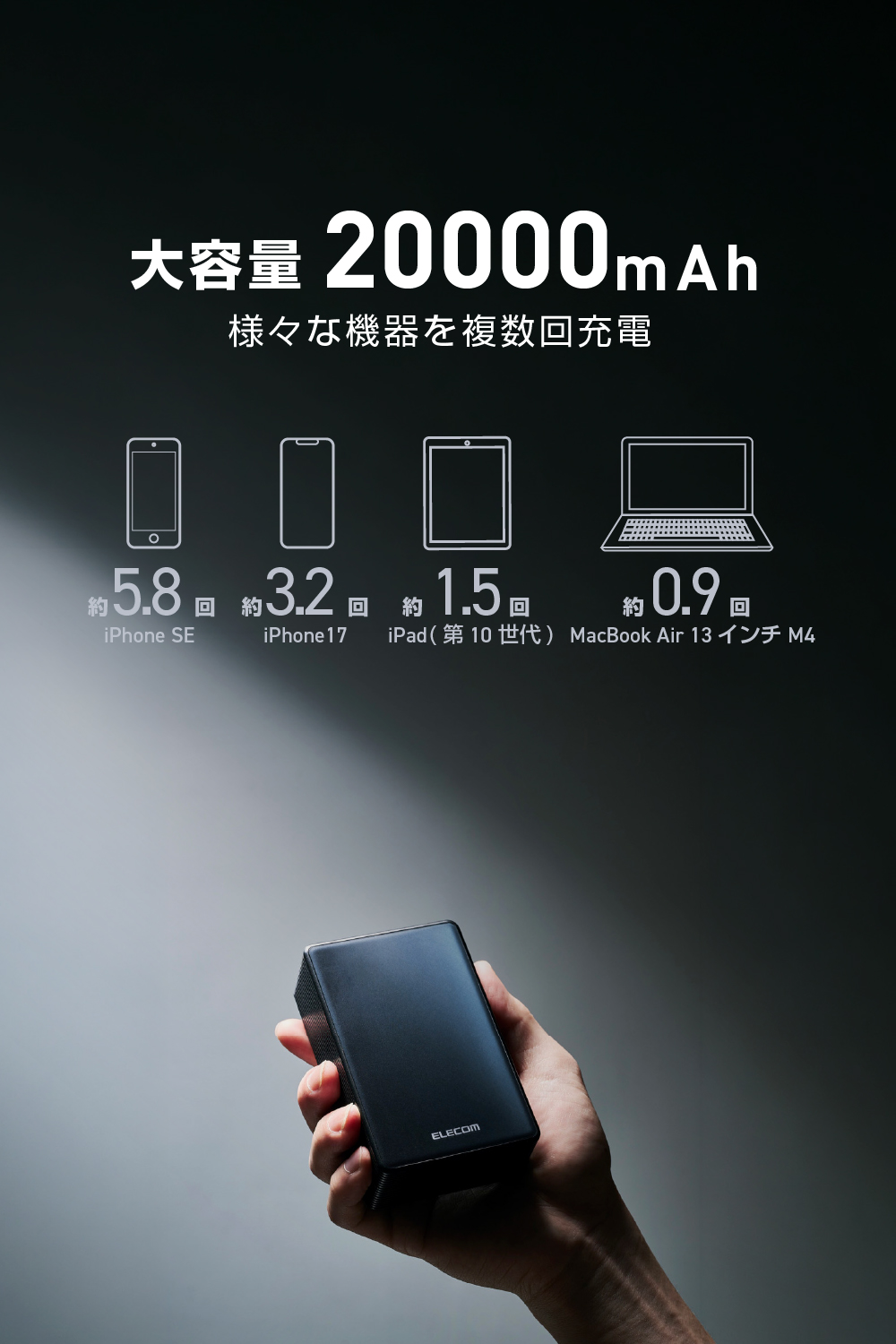 半固体モバイルバッテリー(20000mAh/67W) | エレコムダイレクト