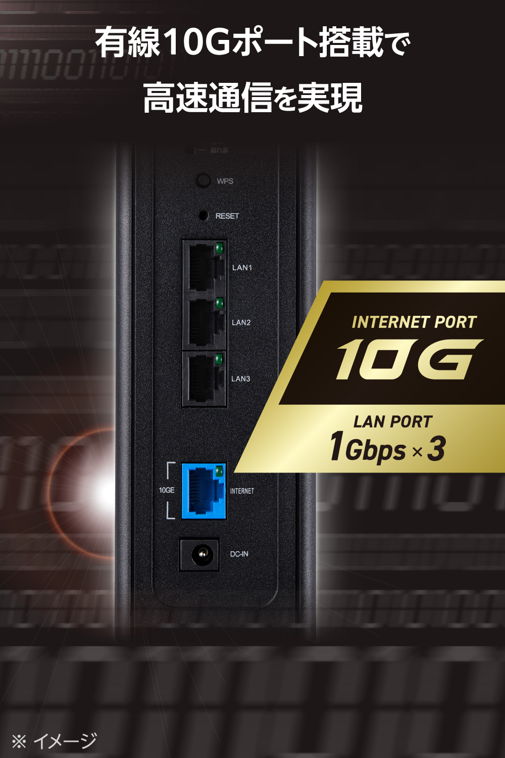 Wi-Fi 7 5764+1376Mbps セキュリティ搭載10Gルーター | エレコム