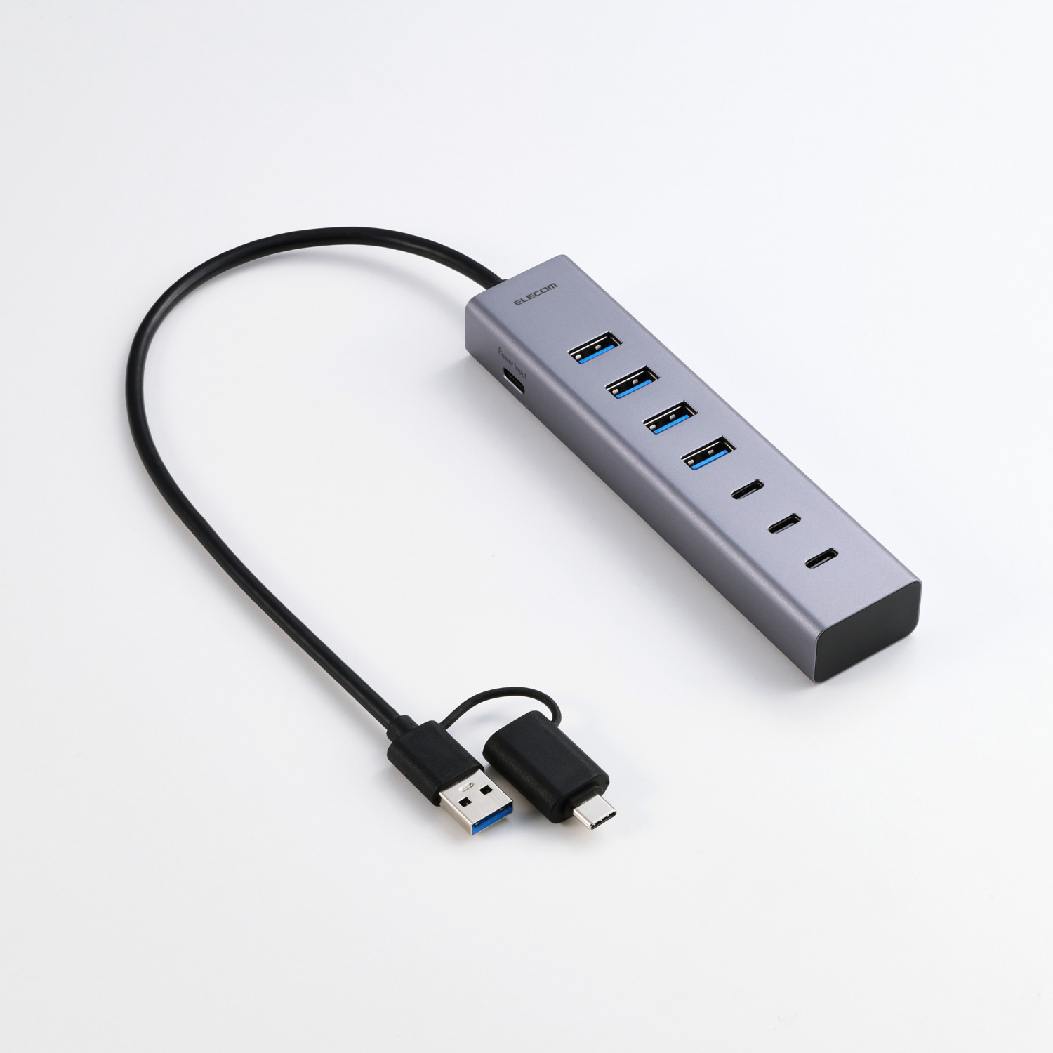 USB Type-C(TM)変換アダプター付き USBハブ(7ポート/USB 5Gbps