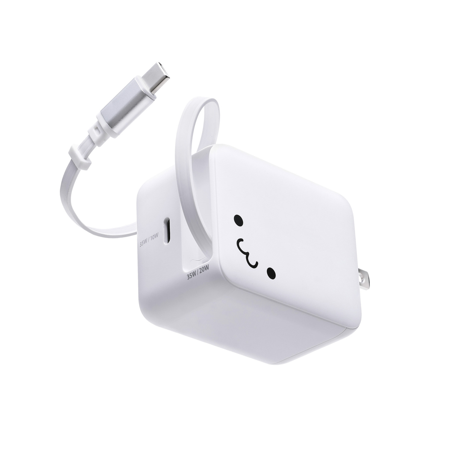 巻き取り式ケーブル一体型AC充電器(35W/C×1+Cケーブル×1) | エレコム