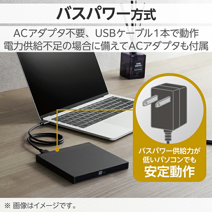 エレコム ポータブルDVDドライブ/USB3.2（Gen1）/M-DISC対応/オールインワンソフト付/Type-Cケーブル付/ホワイト LDR-PML8U3CVWH ＵＳＢ２．０ポータブルＤＶＤドライブ 書込ソフト付きＢＫ | エレコム