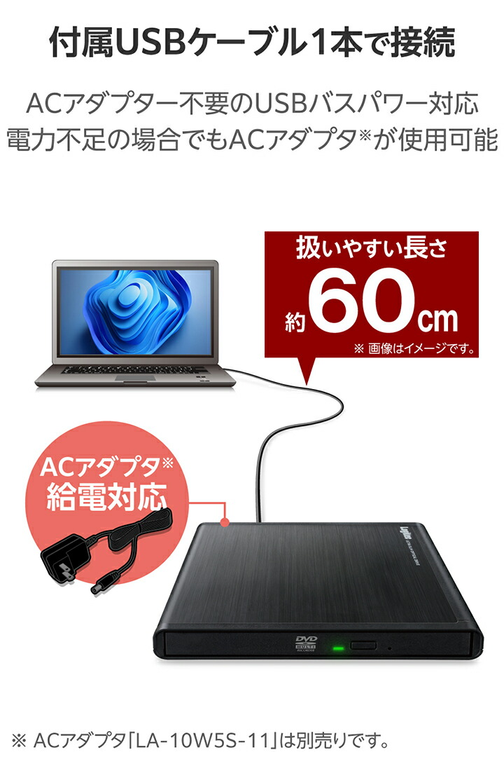 USB-A ポータブルDVDドライブ(再生/編集/書き込み) | エレコム