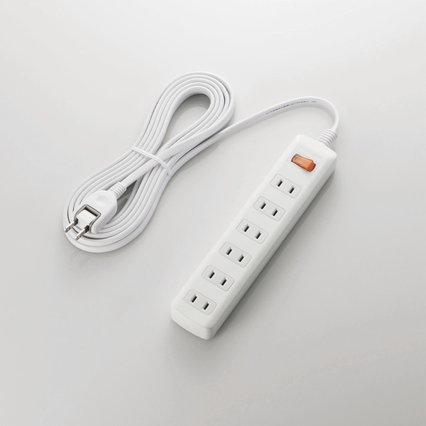 (まとめ)エレコム 一括＆個別スイッチ付 雷ガードタップ TK8A2650WH(×2)