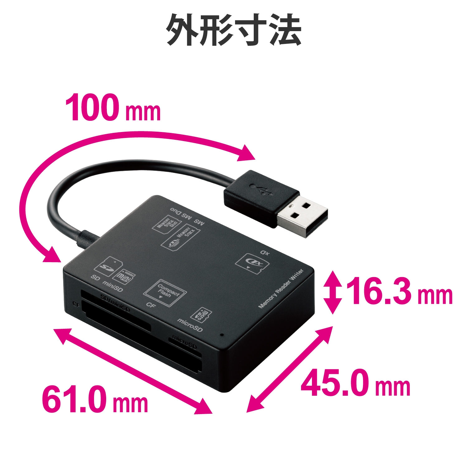 USB-A接続56+2メディア対応メモリーカードリーダー | エレコム