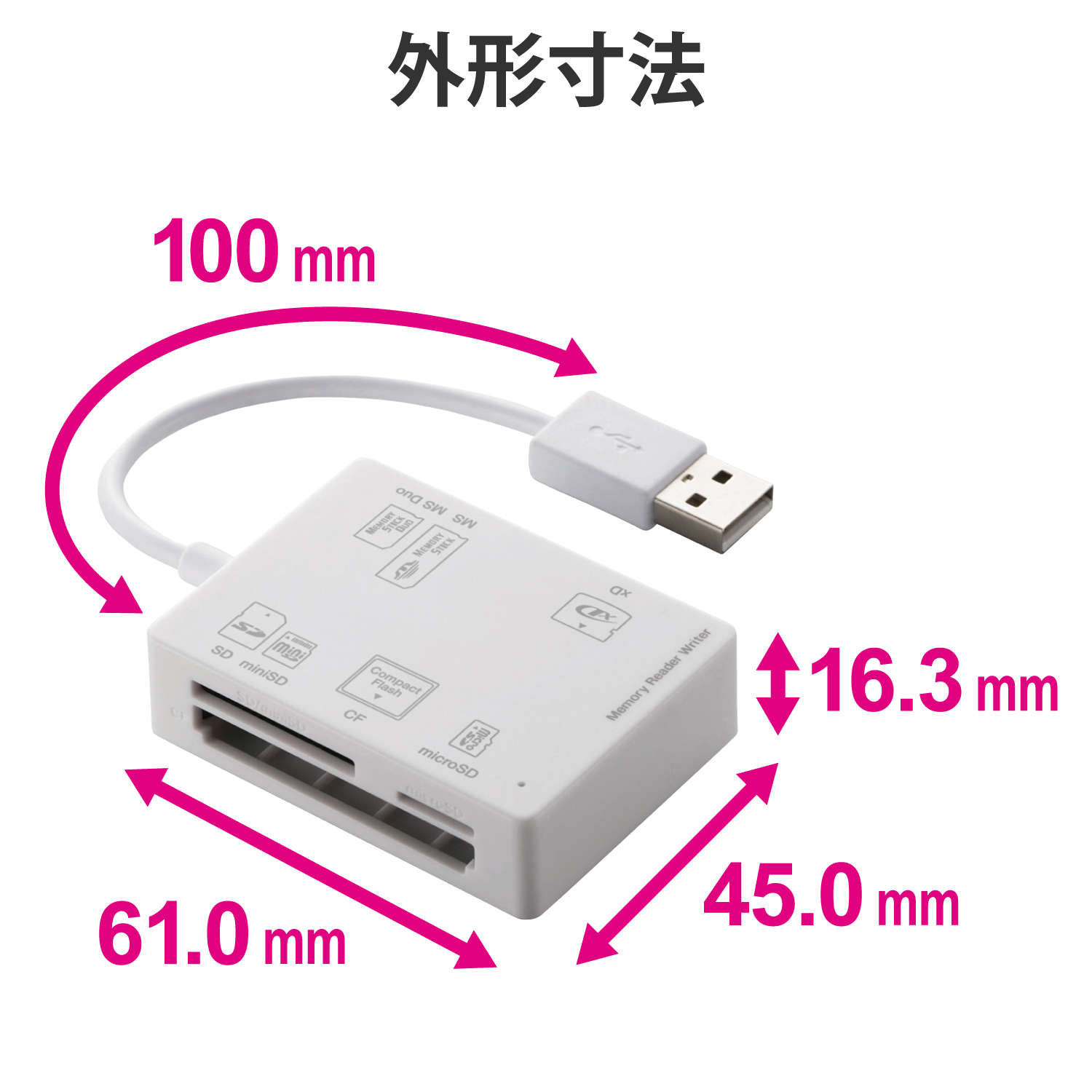 USB-A接続56+2メディア対応メモリーカードリーダー | エレコム