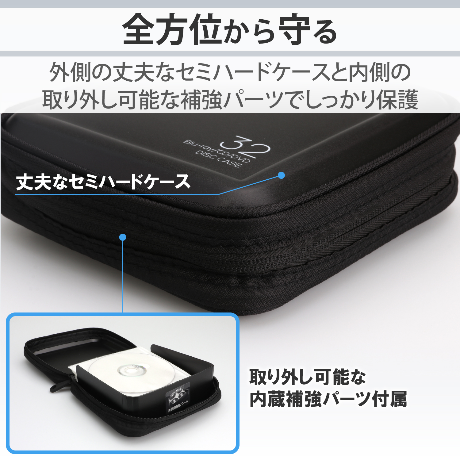 Blu-ray・CD・DVD対応ファスナーケース(32枚) | エレコムダイレクト