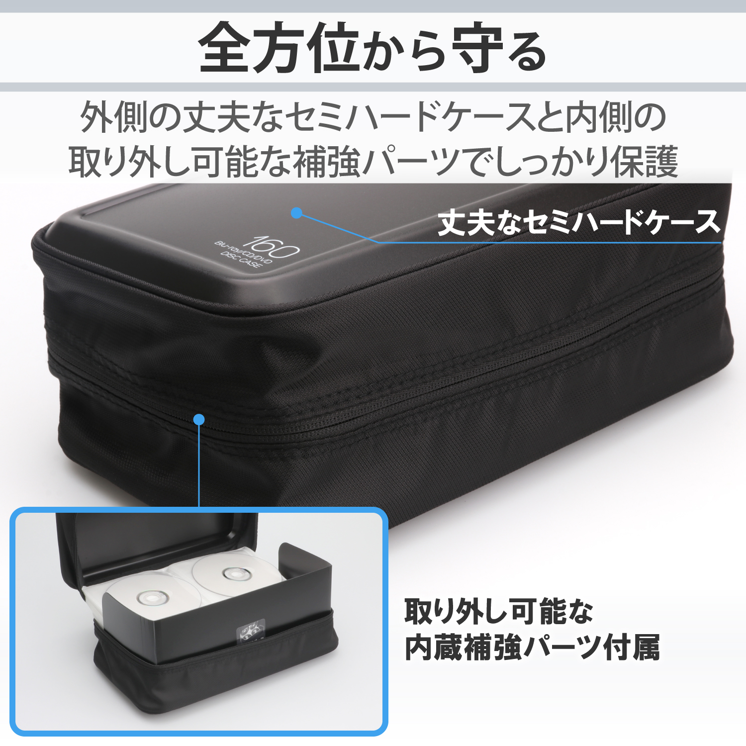 Blu－ray・CD・DVD対応ファスナーケース（160枚