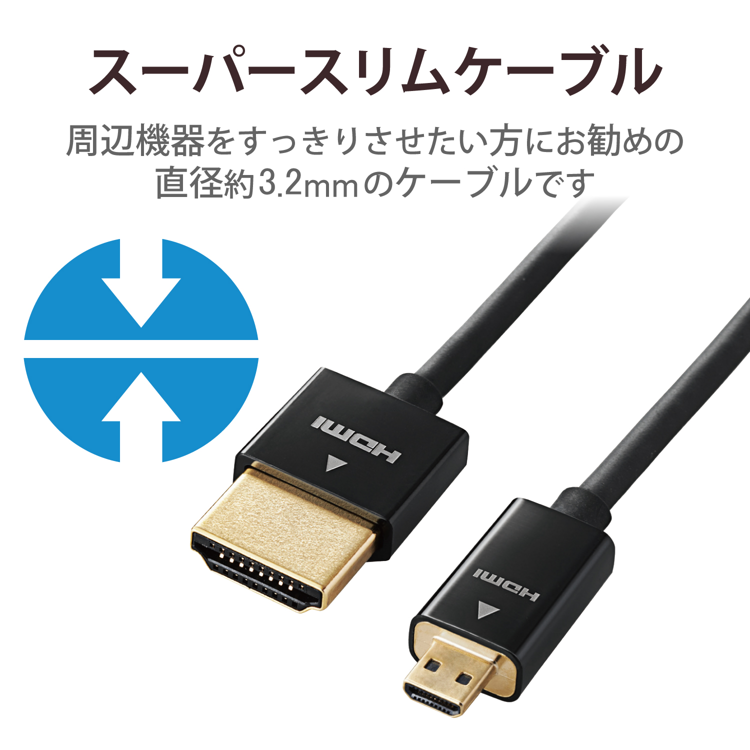 カメラ接続用HDMIケーブル(HDMI microタイプ) | エレコムダイレクト