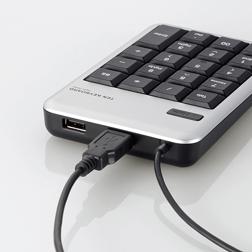 2ポートUSB2.0HUB付USBテンキーボード | エレコムダイレクトショップ
