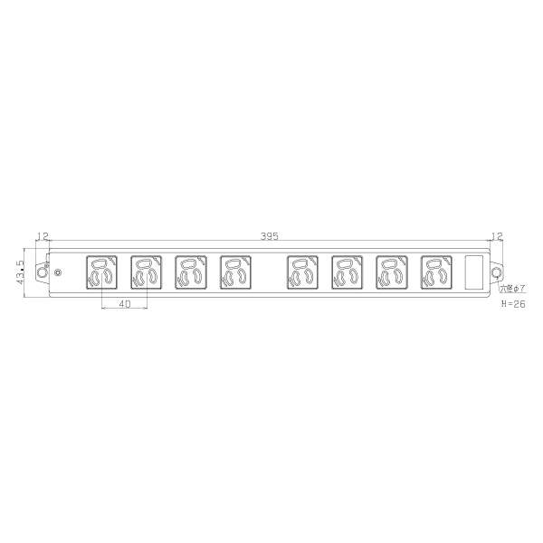 エレコム　EU RoHs指令準拠 二重構造工事用タップ 5m 3ピン 8個口 グレー T-WRM3850LG/RS