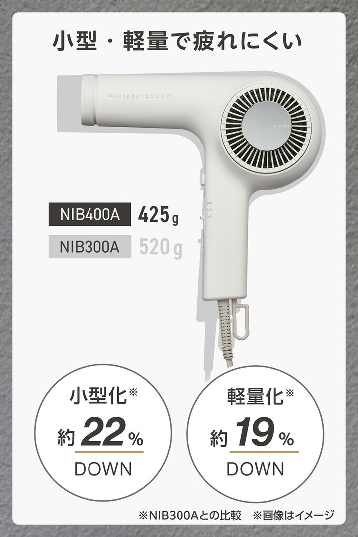 新品未使用 テスコム ドライヤー プロテクトイオン 軽量 NIB400A-W/E プロフェッショナル プロテクトイオン ヘアードライヤー